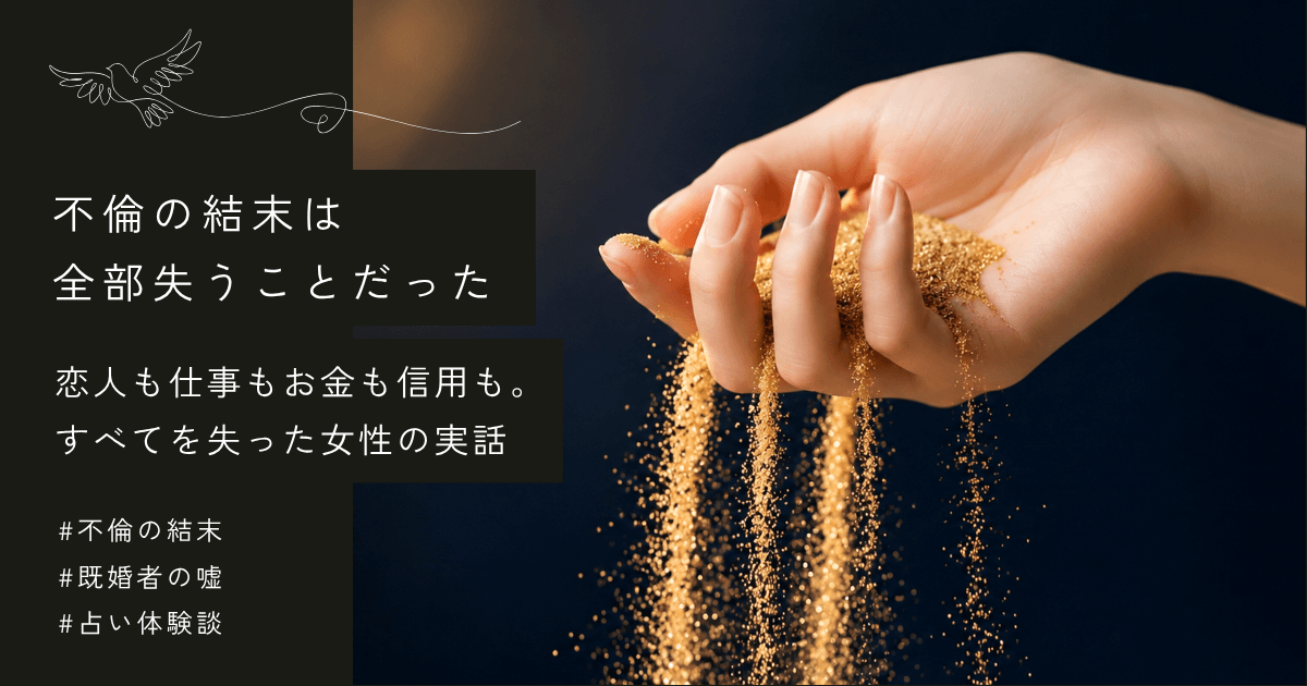 不倫の結末はどうなる？占い師の忠告を無視してすべてを失った私の体験談